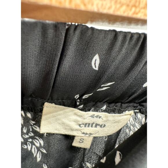 Entro Skirt Women Small Black White Printed Button Front Elastic Waist Maxi - Picture 5 of 10